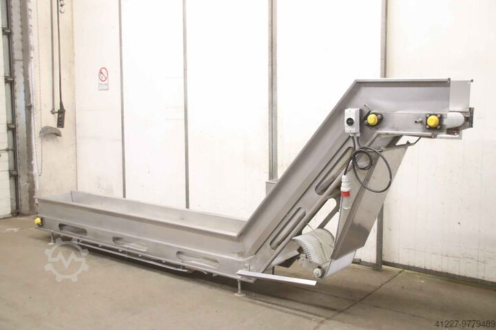 Eğimli konveyör bandı 12 m/dak Edelstahl 5040 x 455 mm