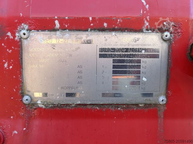 Presenninger, der kan skubbes Burg BPO 12-27 / Curtianside Trailer / BPW Drum / NL...