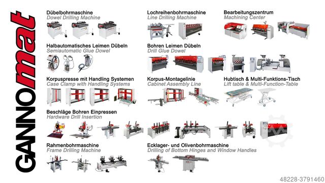 Borrlim och dowel-maskin Gannomat Index Logic