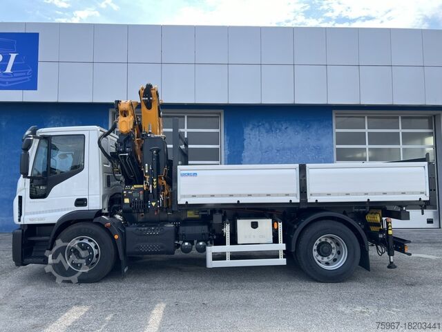 Trevejs tipvogn med kran Iveco Eurocargo 180-280