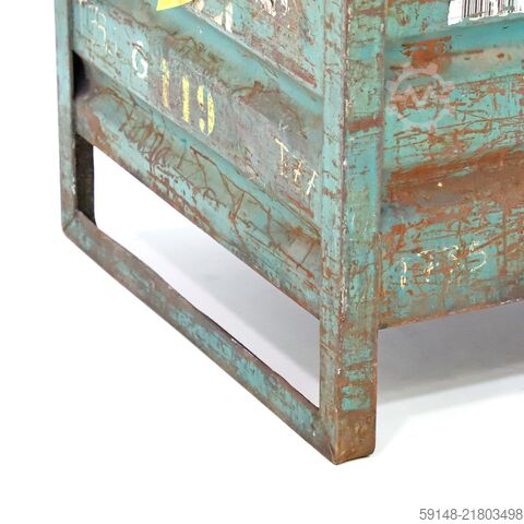 Brugte stabelkasser i stål med solid konstruktion og fire lukkede sider, L: 1025, B: Kruizinga 98-495GB