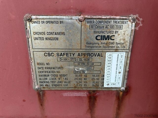  CIMC 40FT FLATRACK FLUSH FOLDING / 10x available