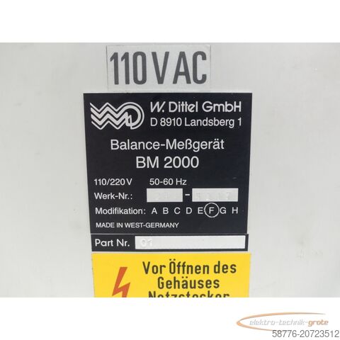 Dittel component Dittel BM 2000 Balance - Meßgerät SN:239-5217