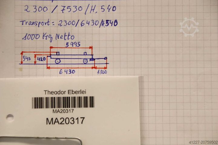 Βαρέως τύπου μεταφορικό καρότσι 6,6 τόνων unbekannt 5995/2300/H540 mm