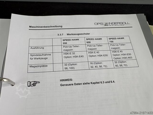 Univerzalni obradni centar OPS INGERSOLL SPEED HAWK 550