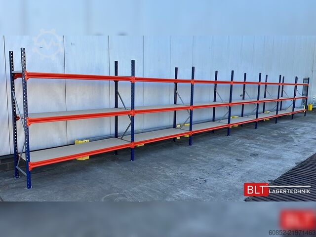 Estantería de almacenamiento de gran luz ca. 28,55 lfm. Weitspannregale H: 200 cm T: 60 cm , 400 kg Fachlast , 3 Ebenen