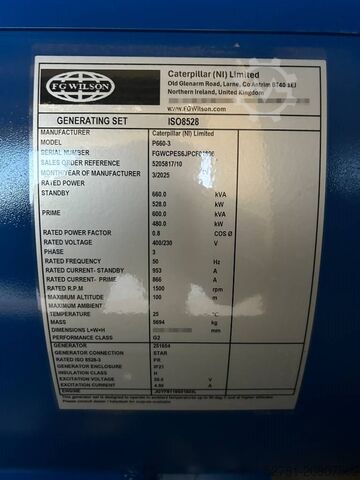 Kruszywo FG Wilson P660-3 - 660 kVA Genset - DPX-16022