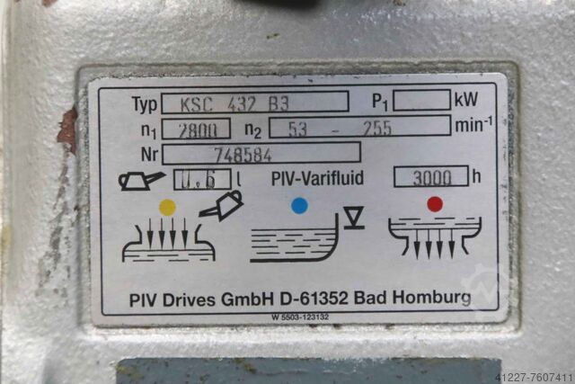 Verstelbare versnelling 53-255 rpm PIV KSC 432 B3