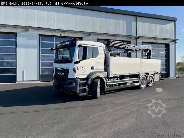 Autokraan MAN TGS (TG3) 26.470 6x2-4 LL Baustoffpritsche HMF