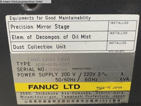 Lasersnijmachine AMADA Alpha Laser 2415 III