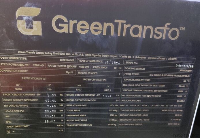 Transformator olejowy 7000 kVA Green Transfo Minera MP