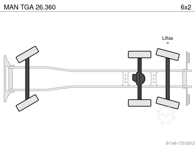 Haakarmsysteem MAN TGA 26.360