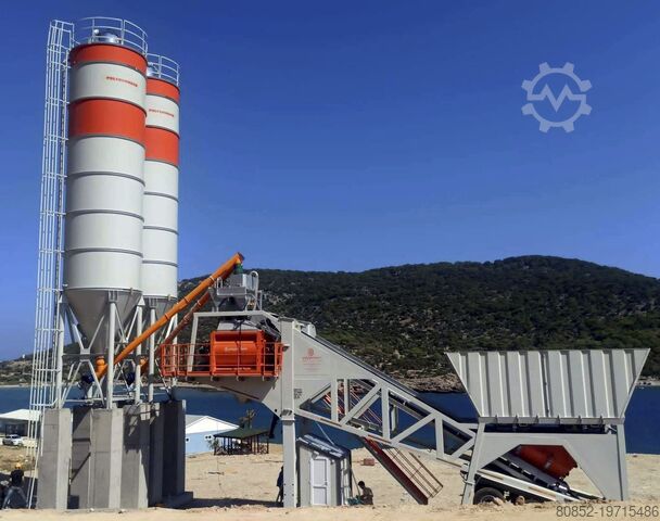 Central de mistura de betão Polygonmach PMC100 90m3 mobile batching plant- self serecti...