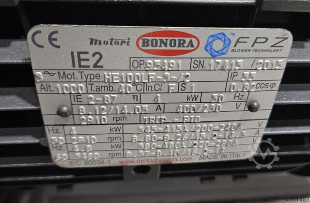Sidekanalblæser vakuumpumpe 4 kW FPZ K08 MS MOR