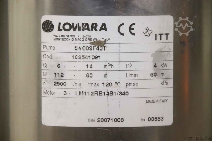 Kreiselpumpe Hochdruckpumpe 4 kW Lowara SV809F40T