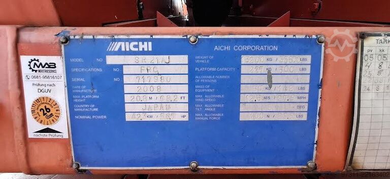 Plate-forme télescopique Aichi SR21AJ