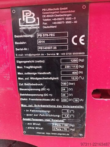 Makaslı kaldırma PB S78-7EC