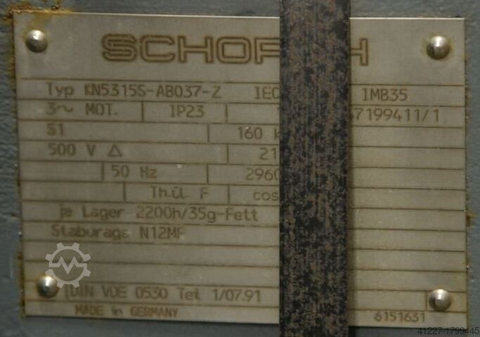Elektrisk motor 160 kW 2960 varv/min Schorch KN5315S-AB037-Z