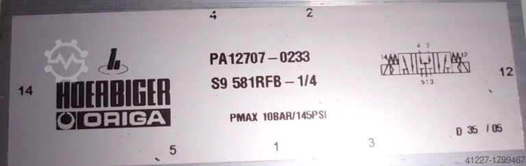 Solenoid valve 5/3 Hoerbiger PA 12707-0233