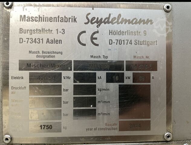 Twin-shaft peddelmenger – SLECHTS 90 UUR Seydelmann MR1300