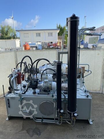 Hydraulikaggregat med hydraulikpumpe med 3 motorenheder op til 90 kW, op til 350 bar, hydraulikaggre PARKER PV180, PV046, PV016, T6CC, AP180EM, A4ES0