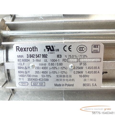 Rexroth-motor Rexroth MNR 3 842 547 992 Motor 3842548306 + Aufsteckgetriebe FD 558 B15392191