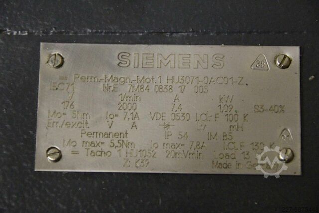 Permanente magneetmotor Siemens 1HU 3071-OAC01-Z