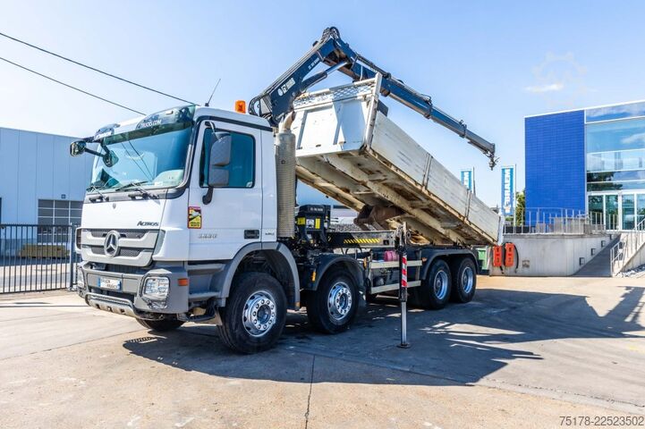 Basculantă cu macara Mercedes-Benz ACTROS 3236 MP3 +GRUE HIAB XS166 HIDUO/3EXT