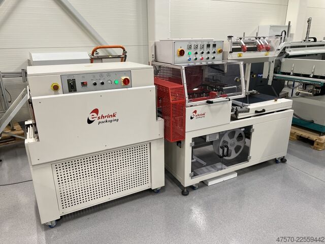 Maszyna do owijania folią E Shrink Packaging LB-728 + LB-201 Angle Sealer with Shrink Tunnel