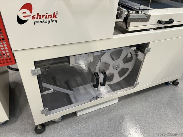 Maszyna do owijania folią E Shrink Packaging LB-728 + LB-201 Angle Sealer with Shrink Tunnel