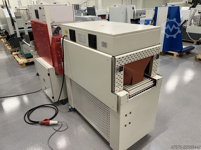 Maszyna do owijania folią E Shrink Packaging LB-728 + LB-201 Angle Sealer with Shrink Tunnel