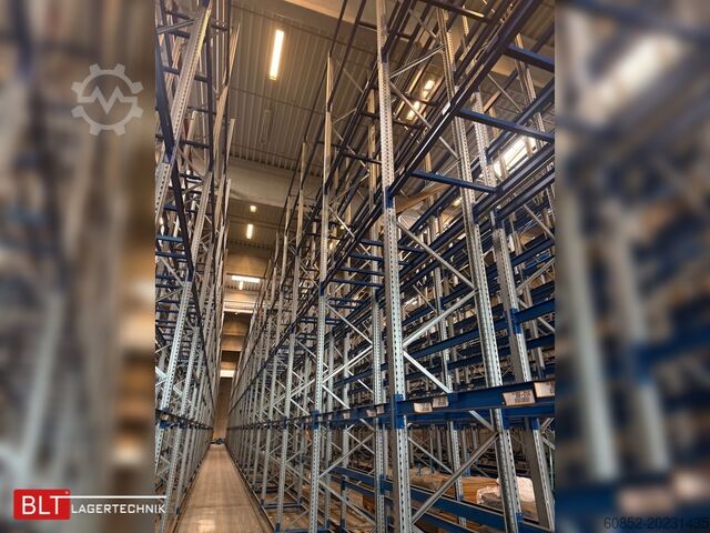 Estantería para cargas pesadas, estantería industrial, estantería de gran altura SSI Schäfer PR600 – 14,10 lfm Höhe 7,50m, Boden + 4, Fachlast: 3500kg