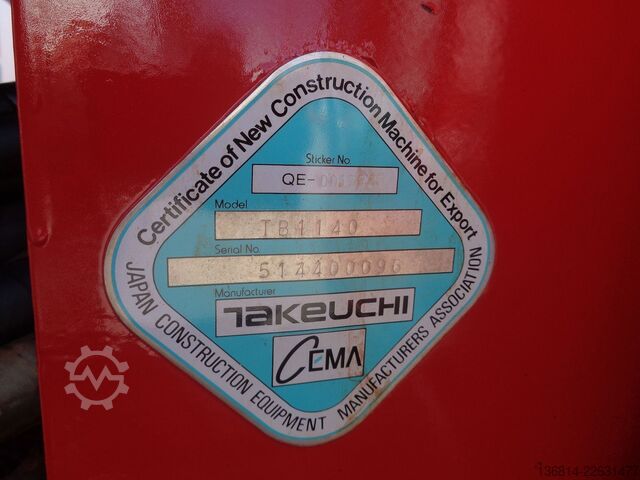 Escavadora de rastos TAKEUCHI TB1140 Lehnhoff SW10-3 + Löffel