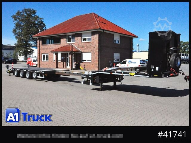 Semirremolque de plataforma baja BROSHUIS 4ASD-18-40 Tele Seilwinde Eco Rampe