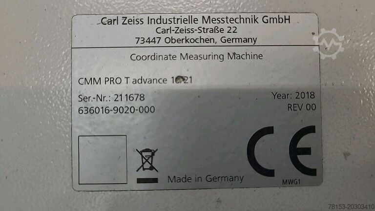 Koordinerede målemaskiner Zeiss Pro T Advance CMM