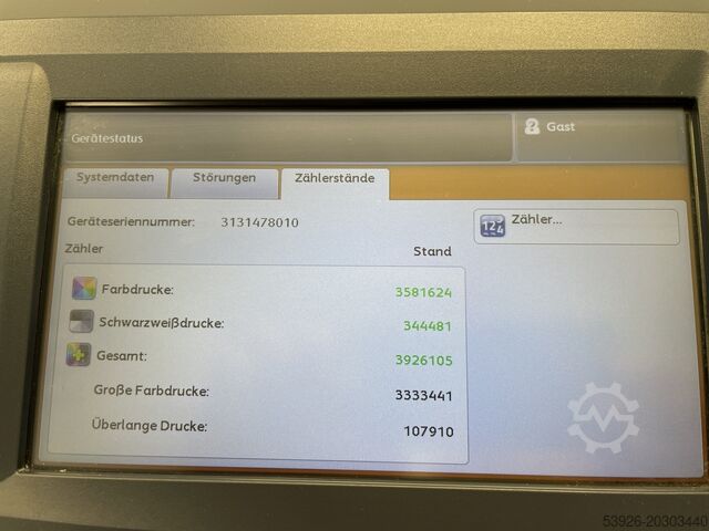 Digital printing machine Xerox Versant 3100 Press incl. Fiery graphic arts package, Stacker,