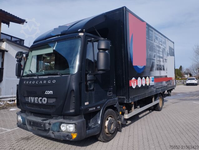 Dobozos teherautó Iveco ML 75E18 EUROCARGO Koffer Ladebordwand
