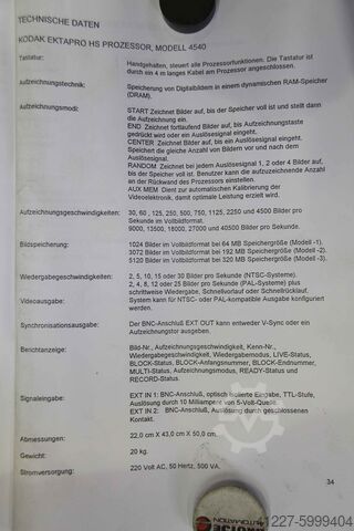 EKTAPRO HS Motion Analyzer Kodak Model 4540