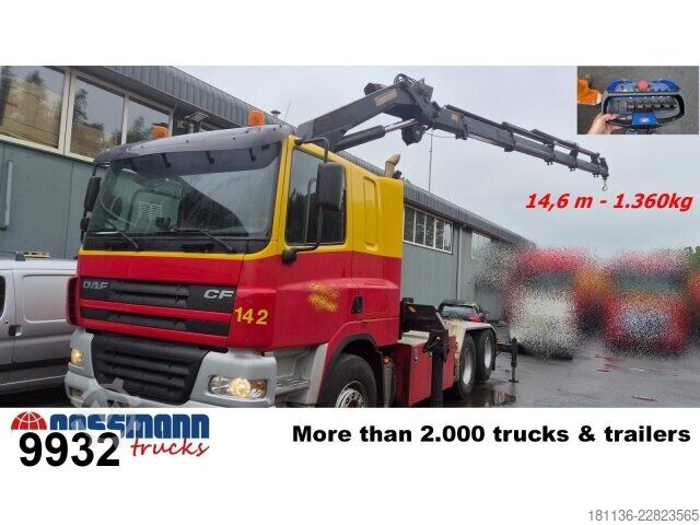 Standardowy ciągnik siodłowy DAF DAF 85 CF 6x2 HMF Kran 2823 K5 Funk Seilwinde