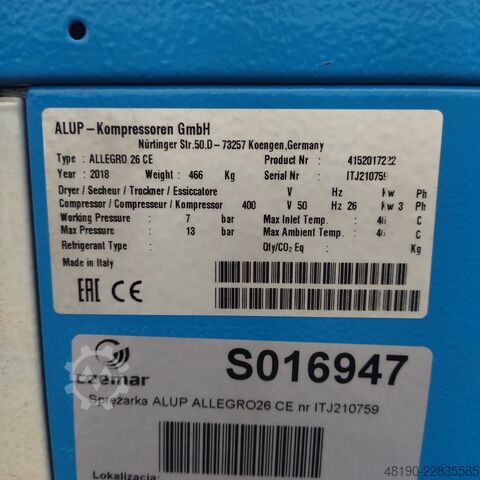 Skruekompressor Alup ALLEGRO26 CE