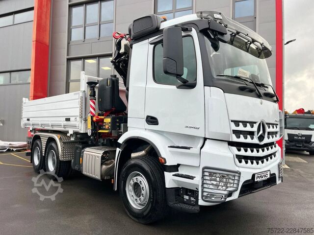 3-zijdige kipper Mercedes-Benz Arocs 3348 6x4 BB Dreiseitenkipper FASSI F195A