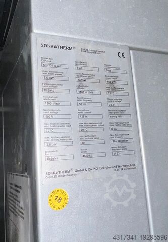 Central de produção combinada de calor e eletricidade Sokratherm GG 237 S