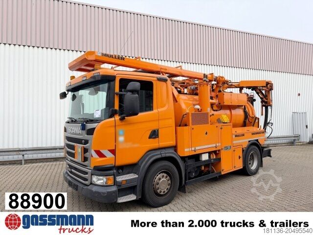 Barredora de calzadas Scania G 320 4x2, Müller Vacumaster ca. 5,5m³, Funk