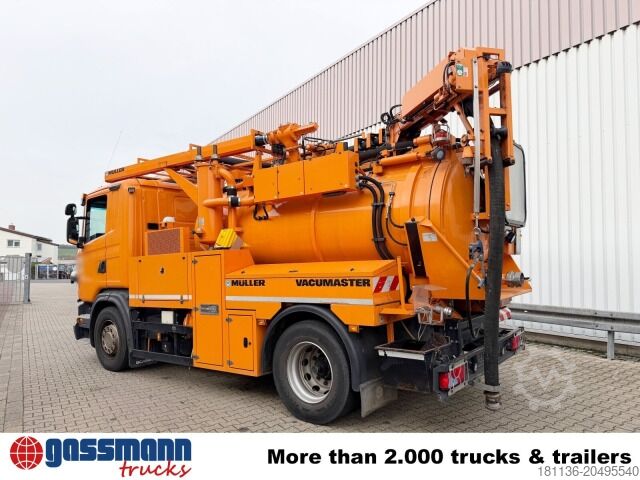 Barredora de calzadas Scania G 320 4x2, Müller Vacumaster ca. 5,5m³, Funk