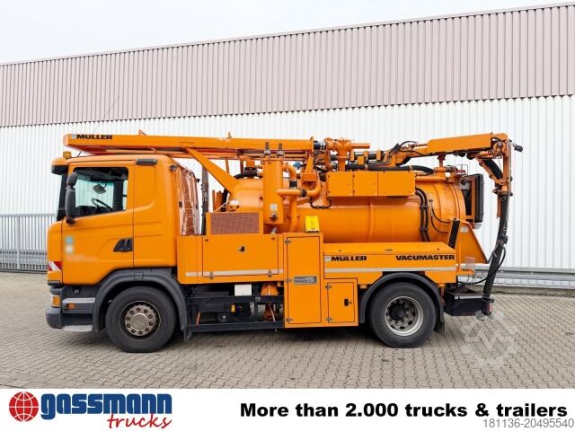 Barredora de calzadas Scania G 320 4x2, Müller Vacumaster ca. 5,5m³, Funk