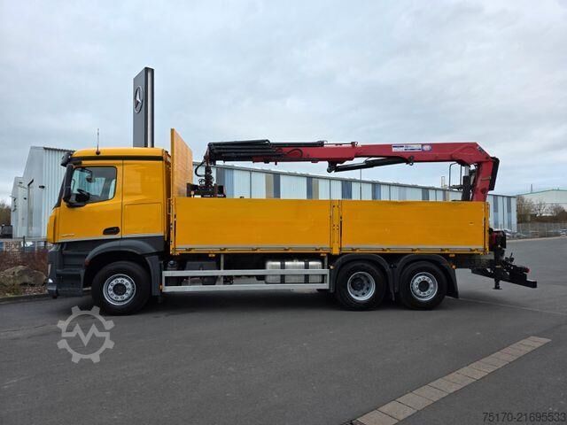 Plattform trailer Mercedes-Benz Arocs 2545 L 6x2 HMF 2110L Zange Retarder