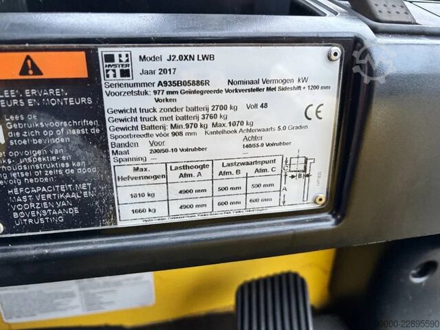 Gaffeltruck Hyster J 2.00 XN LWB 336 HOURS
