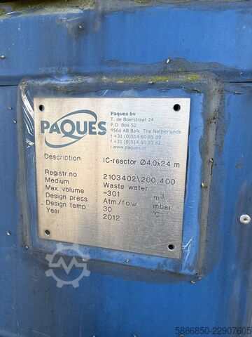 Anaerobni reaktor za preradu otpadnih voda iz mlečne industrije Paques IC -reactor