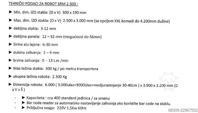 Maszyna do nawadniania szkła izolacyjnego Battellino SRM 2500