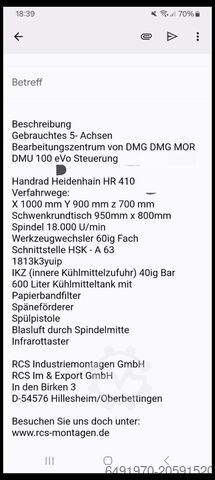 Univerzális megmunkálóközpont Deckel Maho DMU 100 EVO